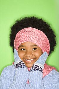 Girl in winter clothing