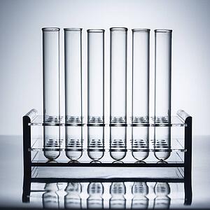 Glass test tubes.