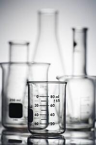 Glass science containers.