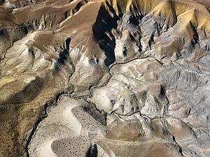 Aerial of Colorado desert southwest landscape.