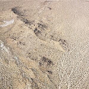 Torrid California desert with rocky landforms