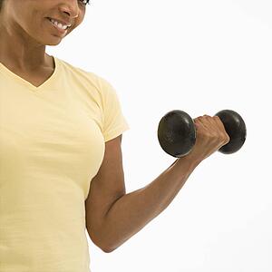 Woman doing arm curls