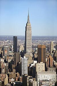 Aerial view of Empire State Building in Manhattan, New York