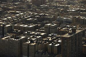 Aerial view of buildings in New York City