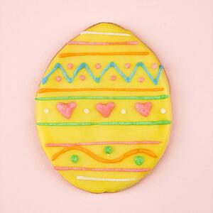 Easter egg sugar cookie with decorative icing.
