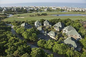 Aerial view of residential community on Bald Head Island, North Carolina 