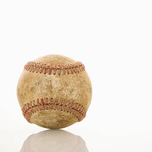 Dirty worn baseball