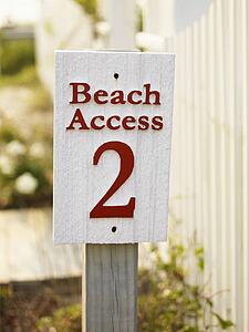 Sign for public beach access number two.
