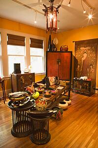 Interior of eclectic home store.