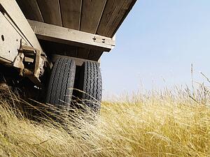 Farm truck in field