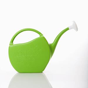 Green plastic watering can 