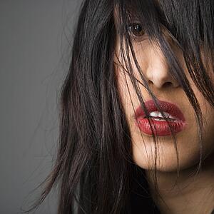 Woman with long black hair