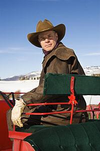 Man in sleigh 
