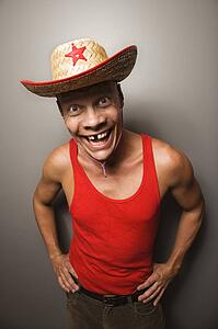Male wearing straw hat
