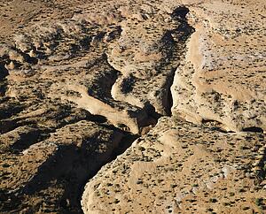 Aerial landscape of Arizona desert