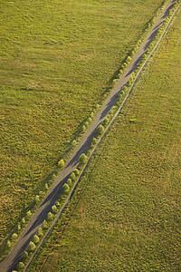 Aerial of rural highway