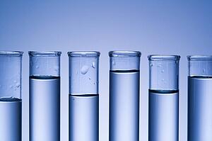 Test tubes with blue tint.