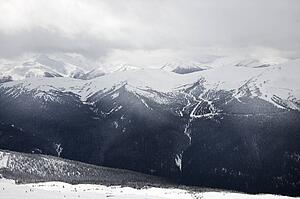 Scenic shot of moutain peaks in Whistler, Canada.