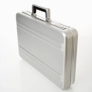 Silver metal briefcase