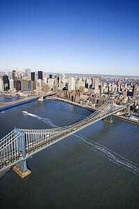 New York City Manhattan Bridge with Brooklyn bridge