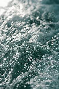 Churning water with air bubbles