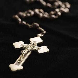 Christian rosary beads with crucifix 
