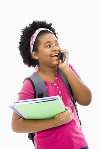 Girl with talking on cell phone
