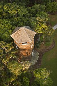 Rooftop view of tower building at Bald Head Island, North Carolina.
