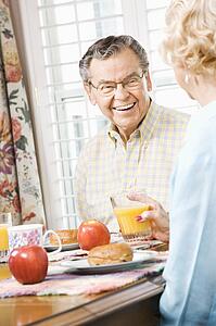 Couple having breakfast together