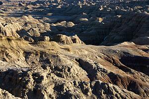Overview of landscape in Badlands National Park, South Dakota
