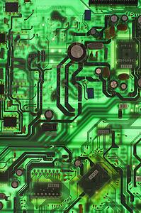 Green circuit board detail.