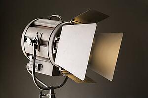 Studio light with opened barn doors.