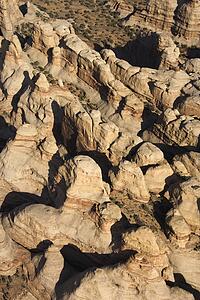 Aerial of southwest desert canyon in Canyonlands National Park in Utah, USA