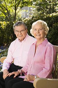 Couple sitting on bench