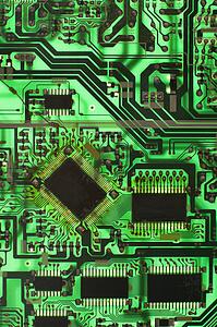 Green circuit board detail