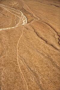 Aerial of desert landscape in Arizona, USA