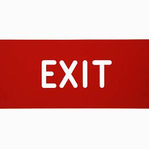 Exit sign against white background.
