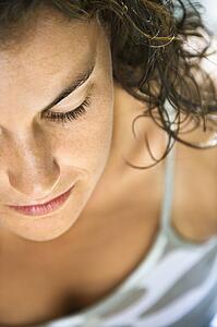 High angle close-up of a woman