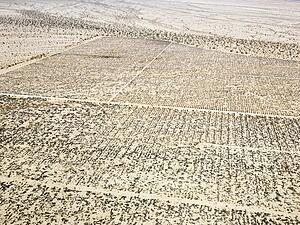 Remote California desert with grid pattern