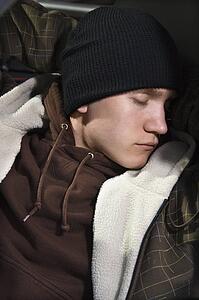 Young man sleeping.