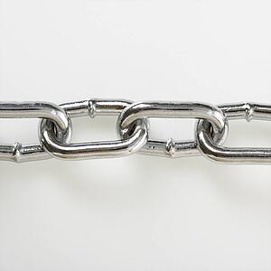 Chain links in a straight horizontal line
