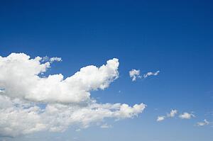 Cumulus cloud formation in blue sky