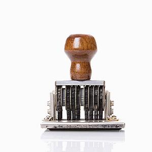 Rubber stamp tool to mark dates