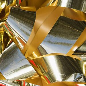 Detail of a gold bow.