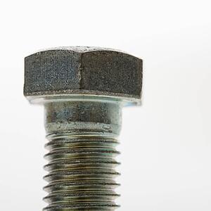 Close up of bolt screw on white background