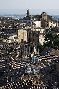 Rooftop view of Siena, Italy.