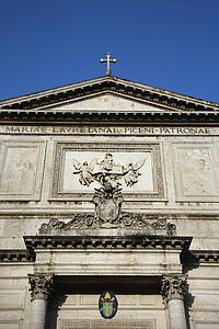 Building facade in Rome, Italy.