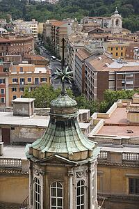 Above view of cityscape in Rome, Italy.