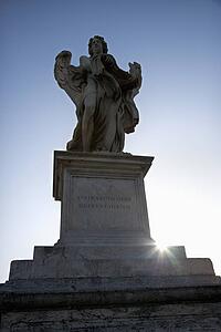 Angel sculpture from Ponte Sant'Angelo bridge in Rome, Italy.
