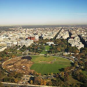 View from inside Washington Monument in Washington, D. C., USA.